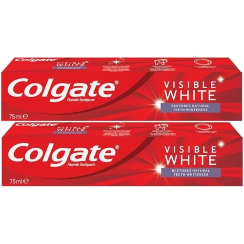 Colgate Diş Macunu 75ML Visible White/Görünür Beyazlık (2 Li Set)