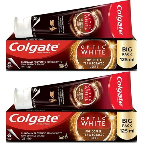 Colgate Diş Macunu Optic White 125ML Çay-Kahve-Sigara (2 Li Set)