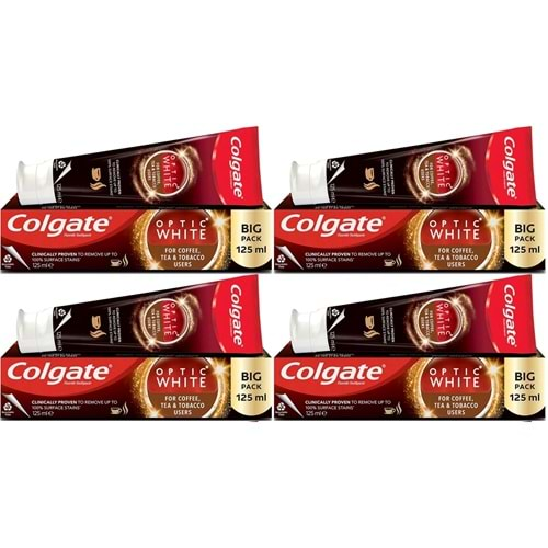 Colgate Diş Macunu Optic White 125ML Çay-Kahve-Sigara (4 Lü Set)