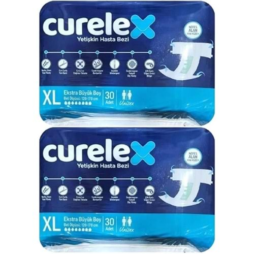 Curelex Hasta Bezi Yetişkin Bel Bantlı Tekstil Yüzey XL-Extra Large Boy 60 Adet Tekli Pk (2PK*30)