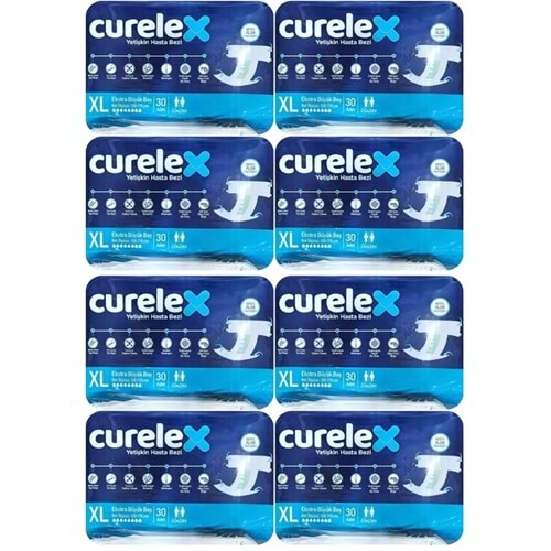 Curelex Hasta Bezi Yetişkin Bel Bantlı Tekstil Yüzey XL-Extra Large Boy 240 Adet Tekli Pk (8PK*30)