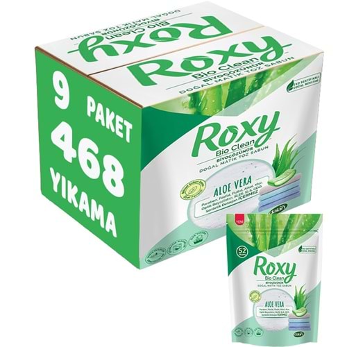 Dalan Roxy Bio Clean Matik Sabun Tozu 1.6Kg Aloe Vera (9 Lu Set) (468 Yıkama)