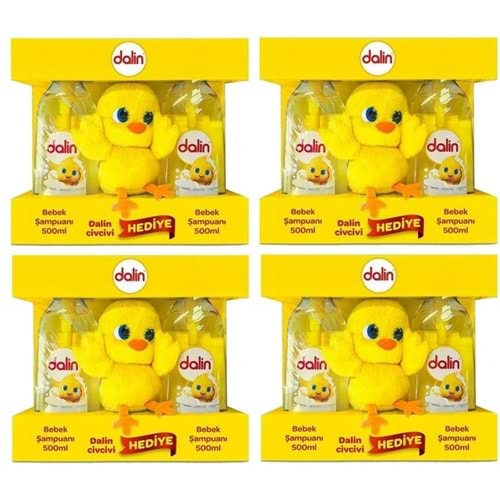 Dalin Bebek Şampuanı 500ML+500ML (Peluş Civciv Oyuncak Hediyeli) (4 Lü Set)