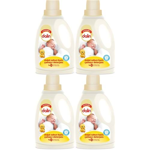 Dalin Çamaşır Deterjanı 1500ML Sensitive Sabun Kokulu (4 Lü Set)