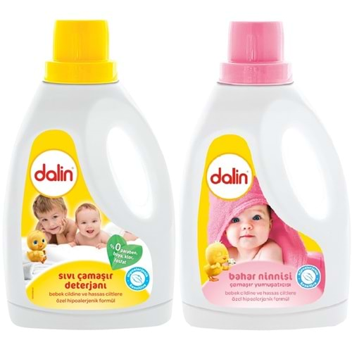 Dalin Çamaşır Deterjanı 1.5LT Klasik+1500ML Yumuşatıcı Bahar Ninnisi (2 Li Set)