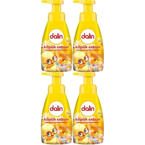 Dalin Köpük Sabun 200ML Mango ve Portakal Kokulu Çoçuklarınız İçin (4 Lü Set)