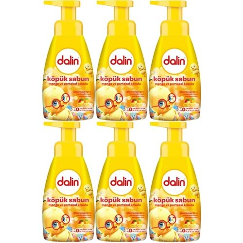 Dalin Köpük Sabun 200ML Mango ve Portakal Kokulu Çoçuklarınız İçin (6 Lı Set)