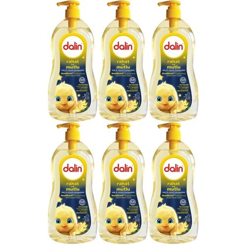 Dalin Bebek Saç ve Vücut Şampuanı 700ML Rahat ve Mutlu Pompalı (6 Lı Set)