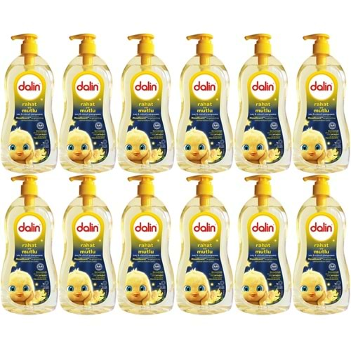 Dalin Bebek Saç ve Vücut Şampuanı 700ML Rahat ve Mutlu Pompalı (12 Li Set)