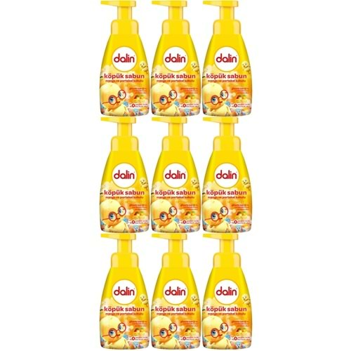 Dalin Köpük Sabun 200ML Mango ve Portakal Kokulu Çoçuklarınız İçin (9 Lu Set)