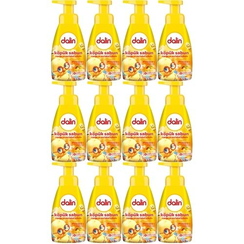 Dalin Köpük Sabun 200ML Mango ve Portakal Kokulu Çoçuklarınız İçin (12 Li Set)