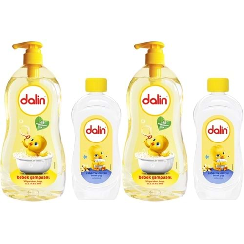 Dalin Bebek Şampuanı Klasik 700ML Pompalı + 100ML Bebek Yağı (Rahat ve Mutlu) (2 Li Set)