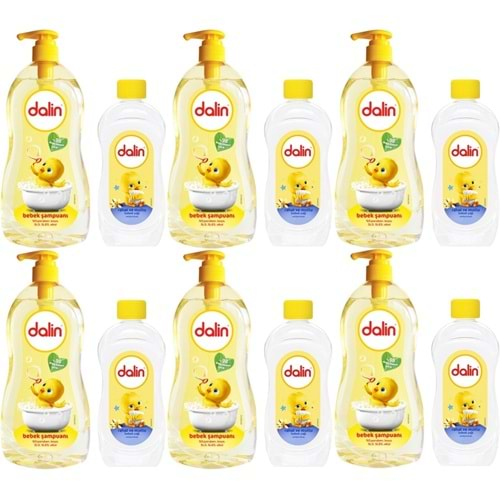 Dalin Bebek Şampuanı Klasik 700ML Pompalı + 100ML Bebek Yağı (Rahat ve Mutlu) (6 Lı Set)