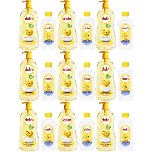 Dalin Bebek Şampuanı Klasik 700ML Pompalı + 100ML Bebek Yağı (Rahat ve Mutlu) (9 Lu Set)