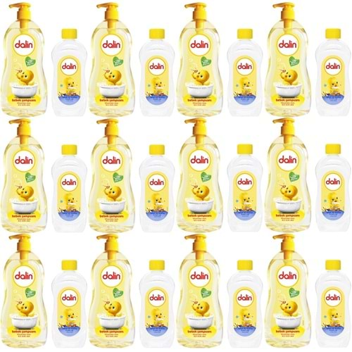 Dalin Bebek Şampuanı Klasik 700ML Pompalı + 100ML Bebek Yağı (Rahat ve Mutlu) (12 Li Set)