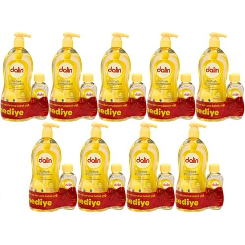 Dalin Bebek Şampuanı Klasik 700ML Pompalı + Bebek Yağı Hediye 100ML (Nem Koruma) (9 Lu Set)