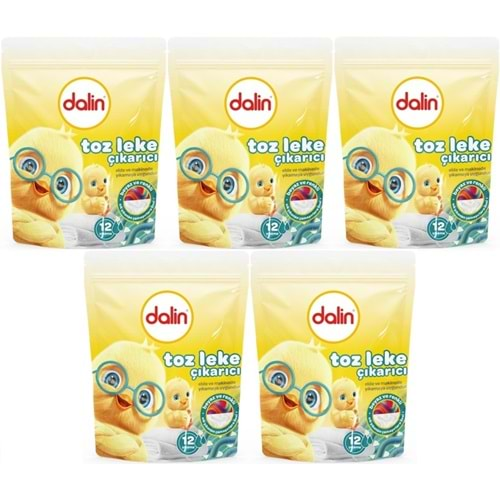 Dalin Toz Leke Çıkarıcı 500GR (Tüm Çamaşırlar / Elde ve Matik) (5 Li Set)