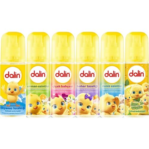 Dalin Bebek Kolonyası 150ML (Okyanus-Orman-Deniz-Çiçek-Bahar-Limon) (Karma 6 Lı Set)