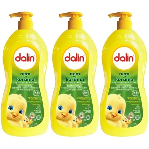 Dalin Bebek Saç & Vücut Şampuanı 700ML Nem ve Koruma Avakado Özlü (Pompalı) (3 Lü Set)