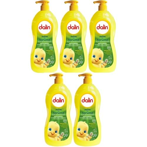 Dalin Bebek Saç & Vücut Şampuanı 700ML Nem ve Koruma Avakado Özlü (Pompalı) (5 Li Set)