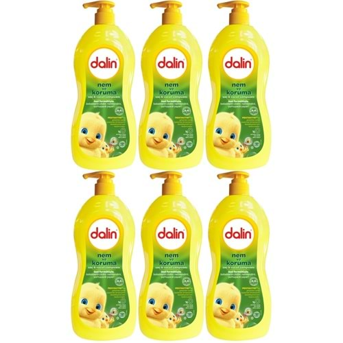 Dalin Bebek Saç & Vücut Şampuanı 700ML Nem ve Koruma Avakado Özlü (Pompalı) (6 Lı Set)