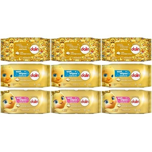 Dalin Cep Islak Havlu Mendil Hijyenik 15 Yaprak (40.Yıl Özel Seri) 9 Lu Set (3PK*3) 135 Yaprak