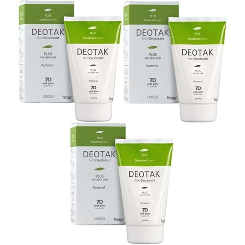 Deotak Krem Deodorant 35ML Plus (Çay Ağaçı Yağı) (3 Lü Set)