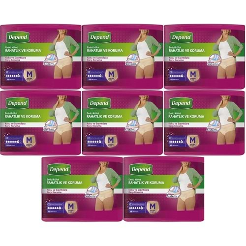 Depend Emici Külot Hasta Bezi Medium - Orta Kadın 80 Adet (8PK*10)