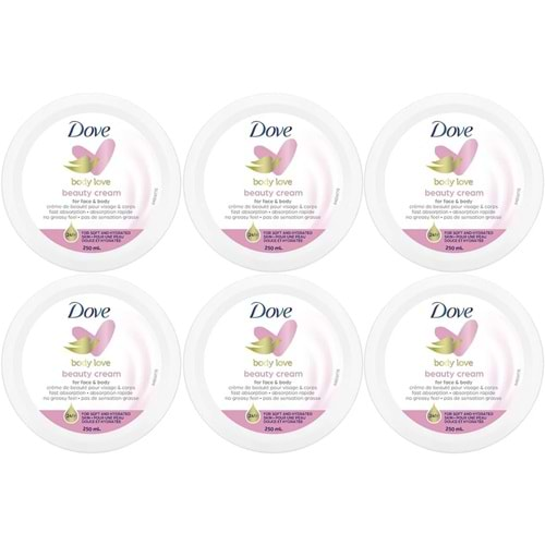 Dove Besleyici El ve Vücut Bakım Kremi 250ML Beauty Cream (Pembe) (6 Lı Set)