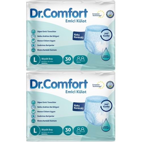 Dr.Comfort Hasta Bezi Yetişkin Emici Külot L-Büyük 60 Adet (2Pk*30)