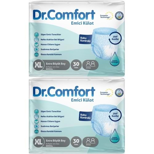 Dr.Comfort Hasta Bezi Yetişkin Emici Külot Ekstra Büyük (XL) 60 Adet (2Pk*30)