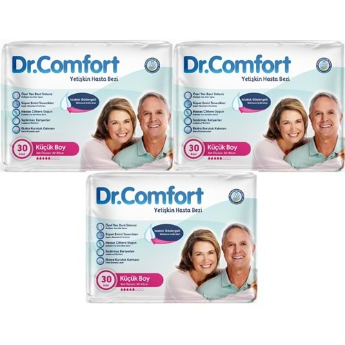 Dr.Comfort Yetişkin Hasta Bezi Bel Bantlı Tekstil Yüzeyli S - Küçük - Small 90 Adet (3PK*30)