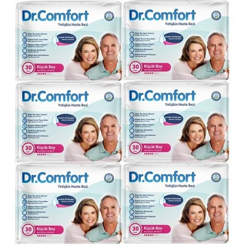 Dr.Comfort Yetişkin Hasta Bezi Bel Bantlı Tekstil Yüzeyli S - Küçük - Small 180 Adet (6PK*30)