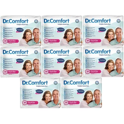 Dr.Comfort Yetişkin Hasta Bezi Bel Bantlı Tekstil Yüzeyli S - Küçük - Small 240 Adet (8PK*30)