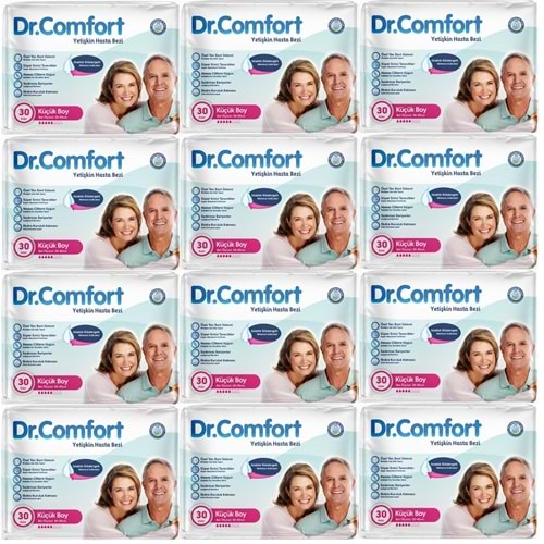 Dr.Comfort Yetişkin Hasta Bezi Bel Bantlı Tekstil Yüzeyli S - Küçük - Small 360 Adet (12PK*30)