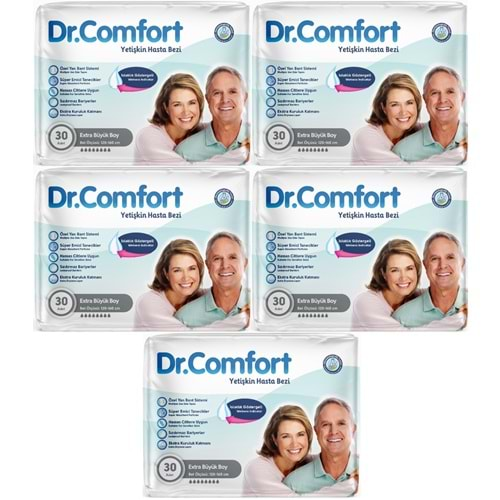 Dr.Comfort Yetişkin Hasta Bezi Bel Bantlı Tekstil Yüzeyli XL - Ekstra Büyük 150 Adet (5PK*30)