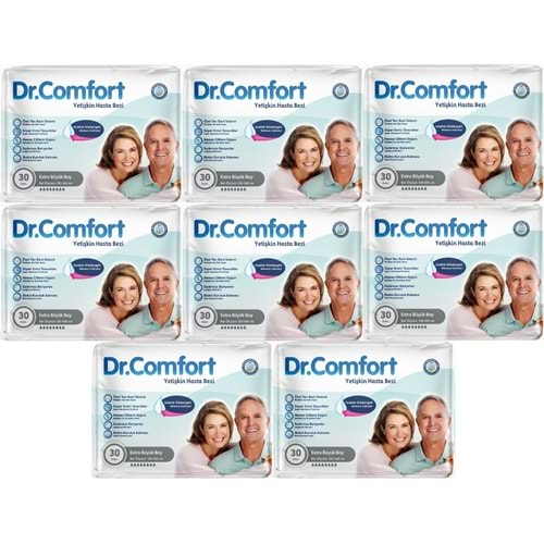 Dr.Comfort Yetişkin Hasta Bezi Bel Bantlı Tekstil Yüzeyli XL - Ekstra Büyük 240 Adet (8PK*30)