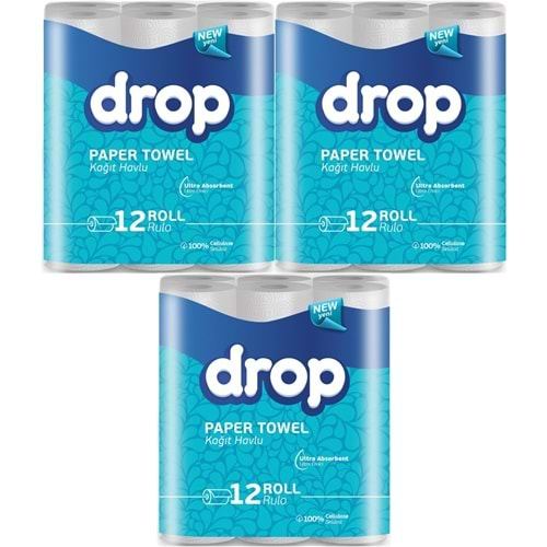 Drop Kağıt Havlu Çift Katlı 36 Lı Paket (3PK*12)