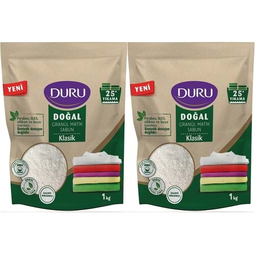 Duru Doğal Granül Matik SabunTozu Klasik 2KG (2PK*1) (50 Yıkama)