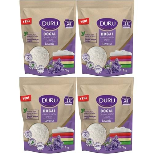 Duru Doğal Granül Matik Sabun Tozu Lavanta 4KG (4PK*1) (100 Yıkama)