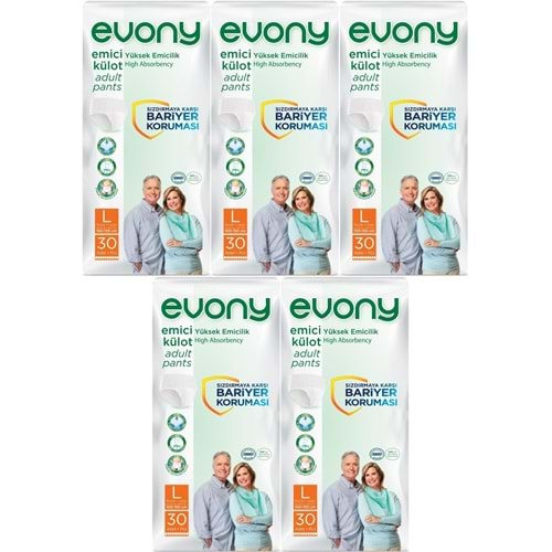 Evony Hasta Bezi Yetişkin Emici Külot L-Büyük 150 Adet (5PK*30)