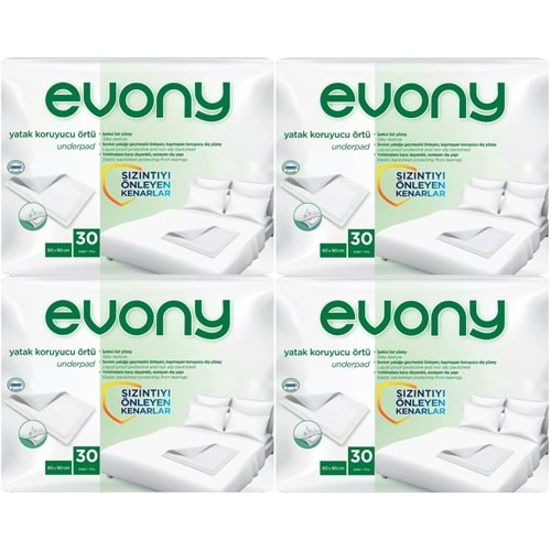 Evony Hasta Yatak Koruyucu Örtü 60*90CM 120 Adet (4PK*30) (Kaymaz Özellikli)