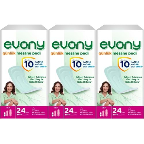 Evony Günlük Mesane Pedi Uzun 72 Adet (3PK*24)