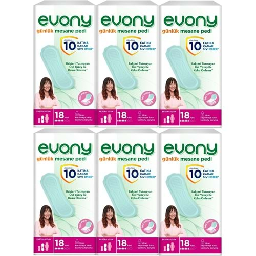 Evony Günlük Mesane Pedi Ekstra Uzun 108 Adet (6PK*18)