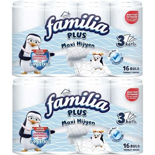 Familia Plus Tuvalet Kağıdı (3 Katlı) 32 Li Set Maxi Hijyen (2PK*16)