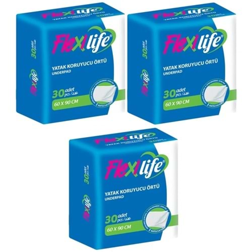 Flexi Life Hasta Alt Açma Yatak Koruyucu Örtü 60*90 Cm Klasik 90 Adet (3Pk*30)