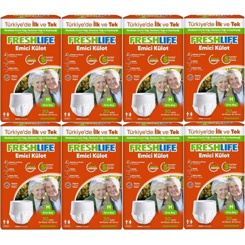 FreshLife Emici Külot Hasta Bezi Medium - Orta - M 240 Adet (8PK*30)