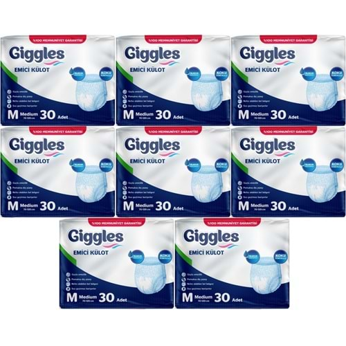 Giggles Hasta Bezi Yetişkin Emici Külot M-Orta 240 Adet (8Pk*30)