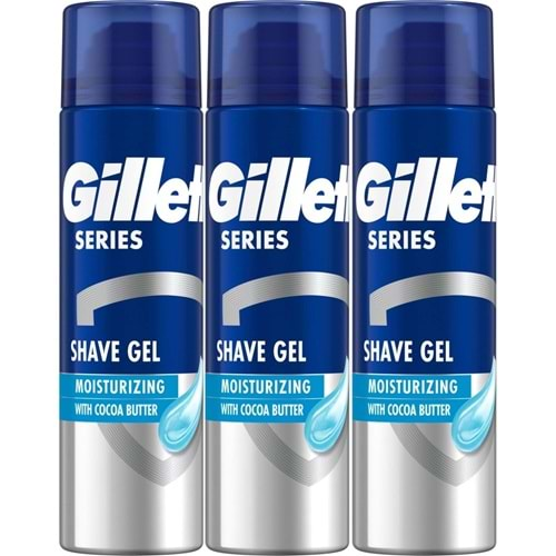 Gillette Traş Jeli Series 200ML Nemlendirici (3 Lü Set)