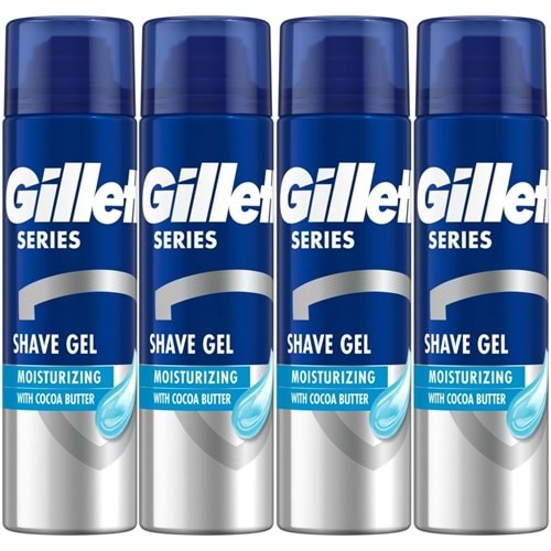 Gillette Traş Jeli Series 200ML Nemlendirici (4 Lü Set)